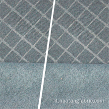 Tessuto in pile a quadretti spazzolato su due lati in rilievo bicolore